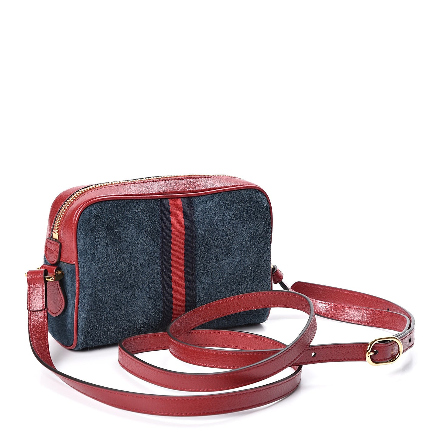Suede Calfskin Web Mini Ophidia Shoulder Bag New Blue Romantic Cherry