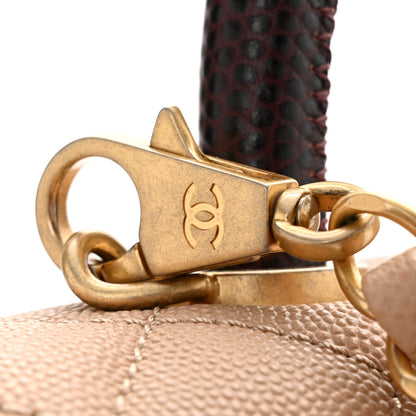Chanel Caviar Lizard Embossed Quilted Small Coco Handle Flap Beige 11 of 12