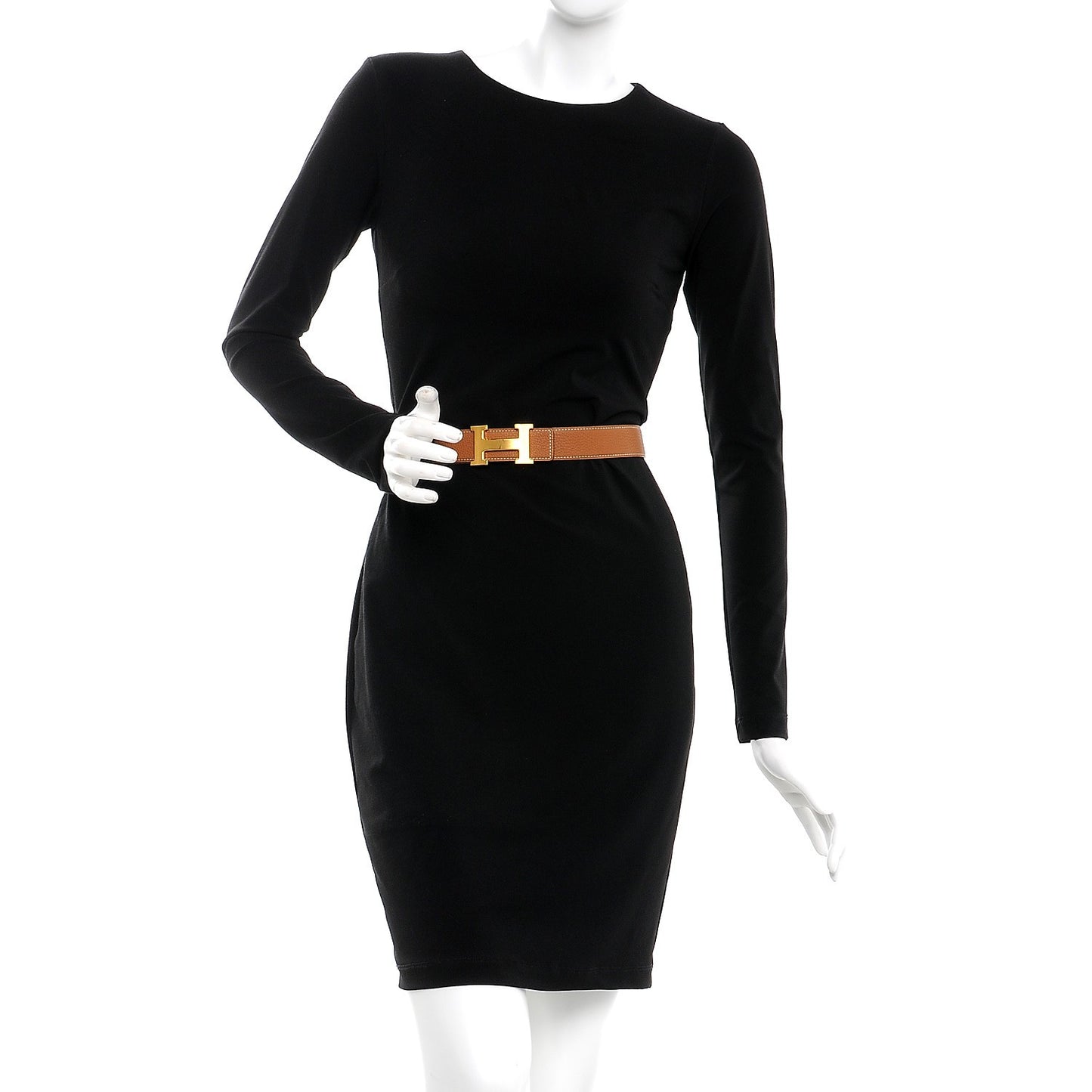 Box Taurillon Clemence 32mm H Belt 80 Black Gold