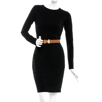 Hermes Box Taurillon Clemence 32mm H Belt 80 Black Gold 3 of 7