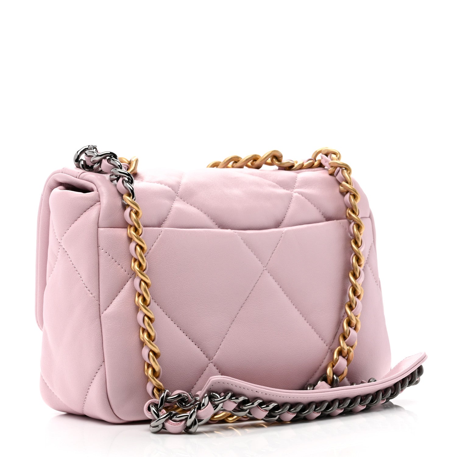 Chanel Lambskin Quilted Medium Chanel 19 Flap Light Pink 3 of 9