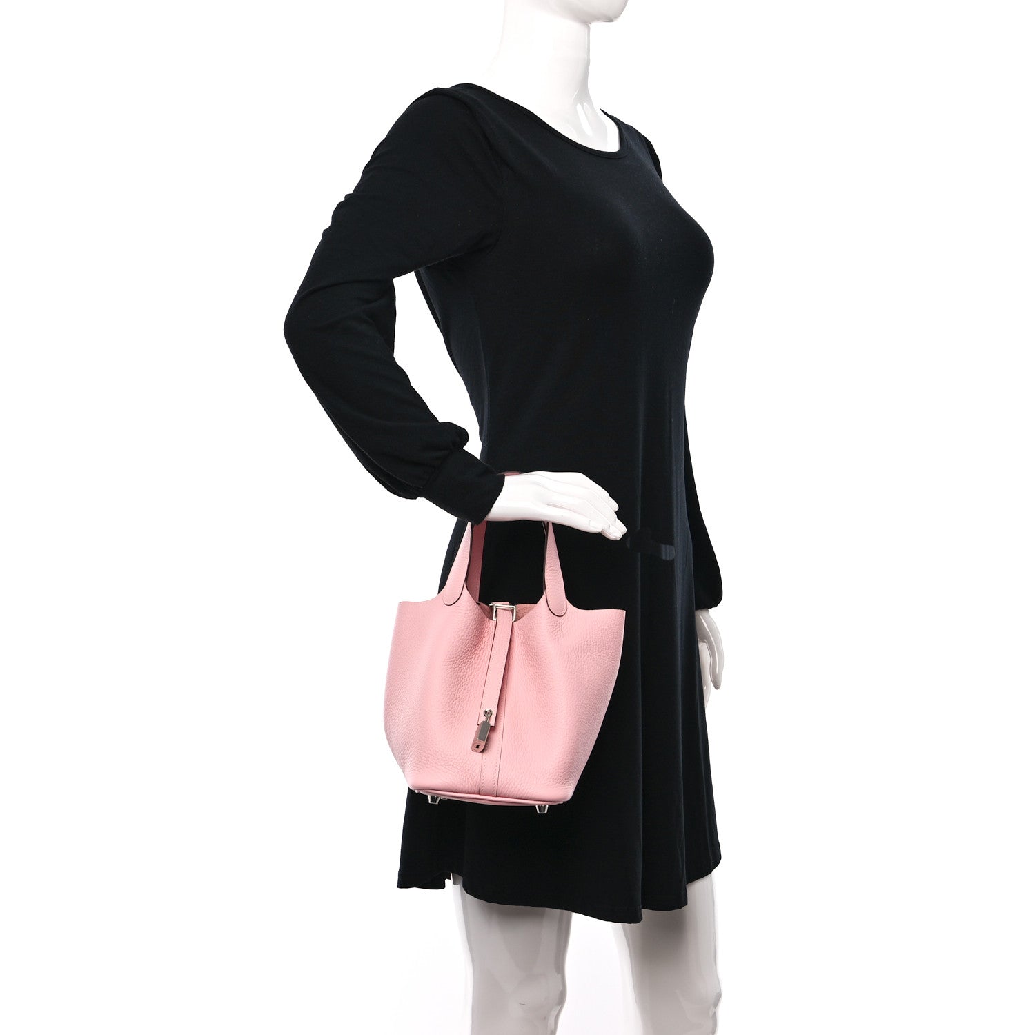 Hermes Taurillon Clemence Picotin Lock 18 PM Rose Sakura 3 of 10