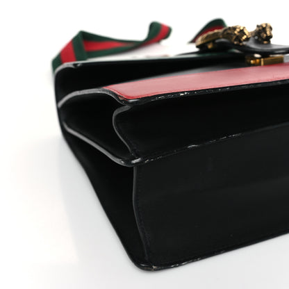 Gucci Calfskin Bamboo Web Large Dionysus Top Handle Bag Black Bright Evergreen Hibiscus Red 8 of 12