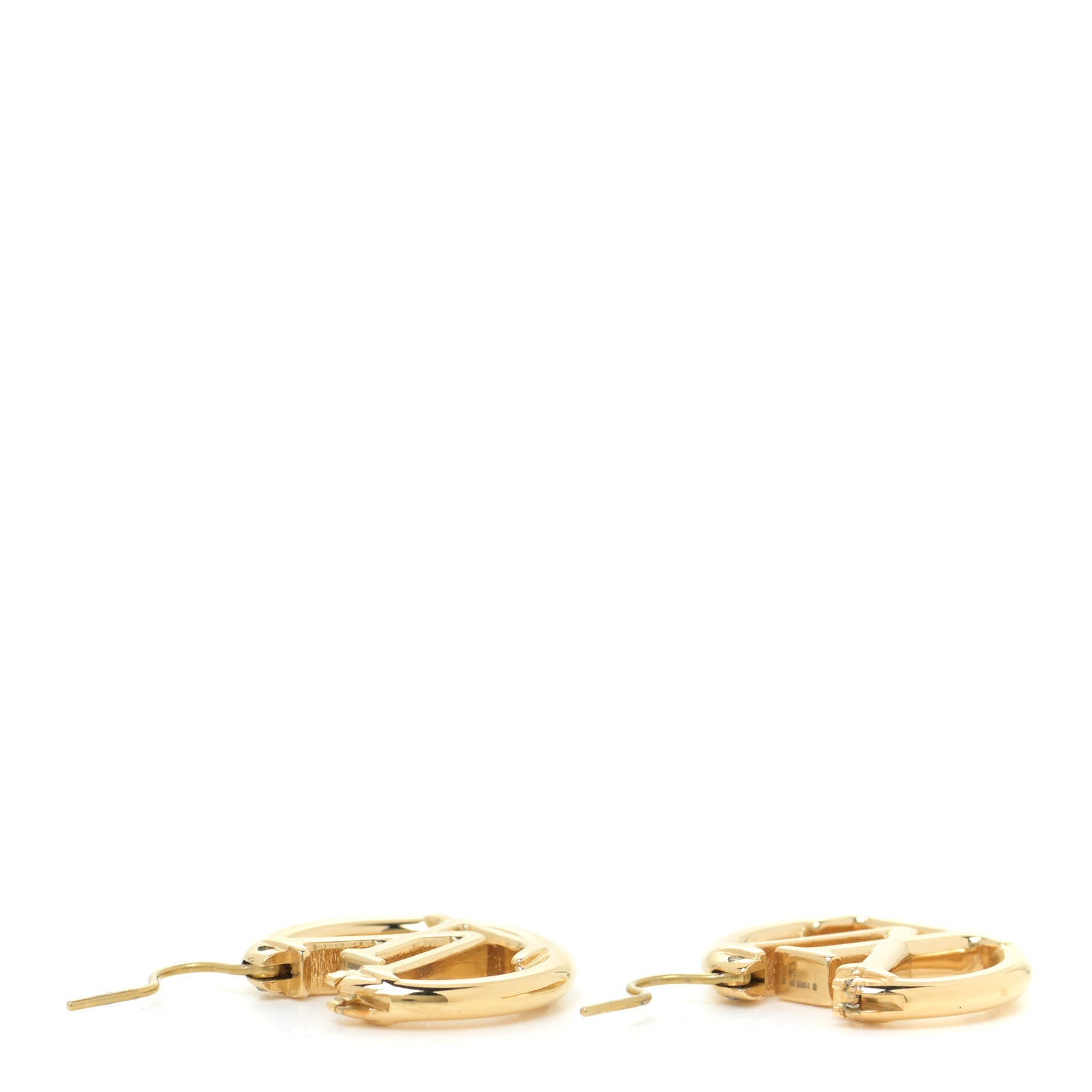 Louis Vuitton Metal Small Louise Hoop Earrings Gold 3 of 5