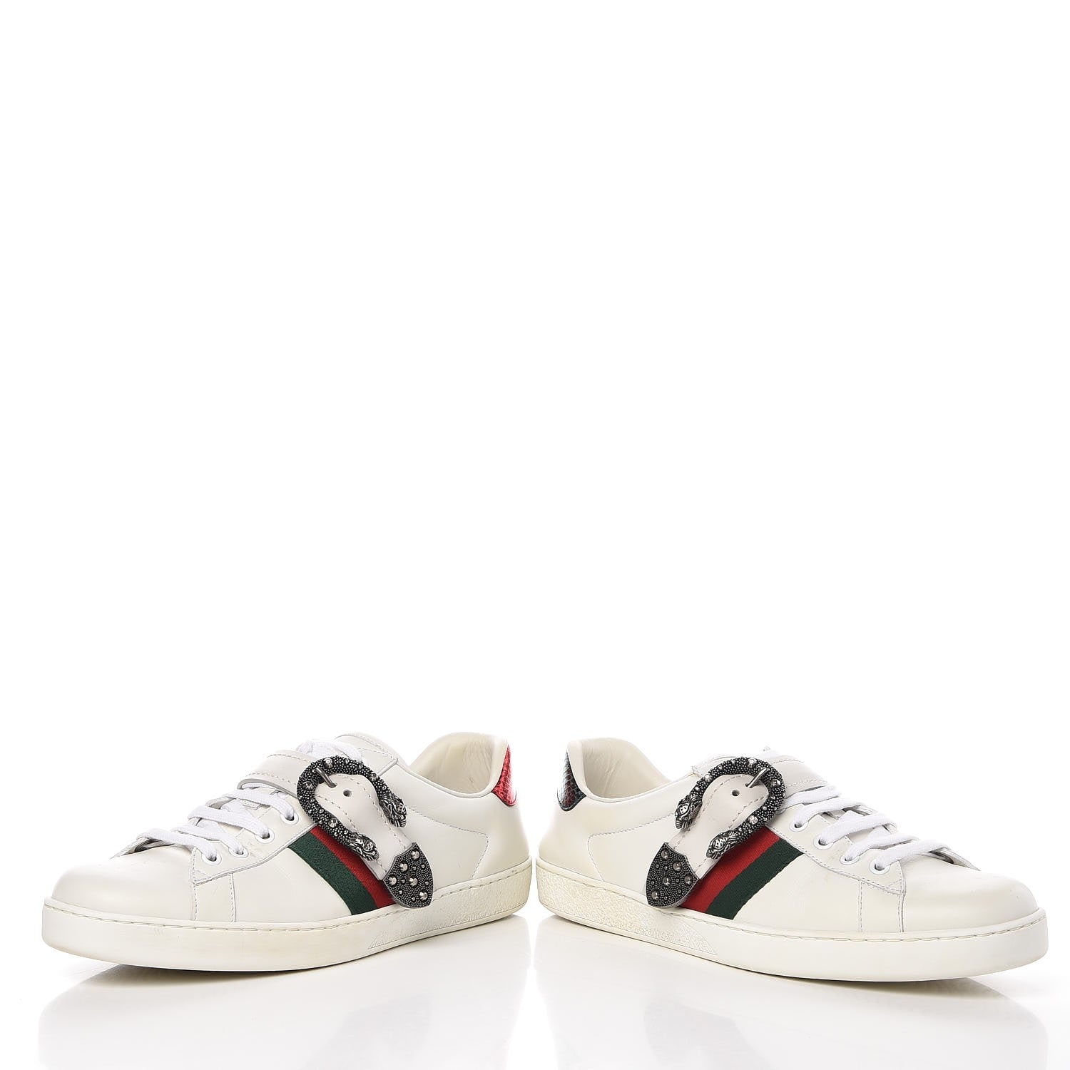 Gucci Calfskin Ayers Web Mens Dionysus Ace Sneakers 9 White 5 of 10