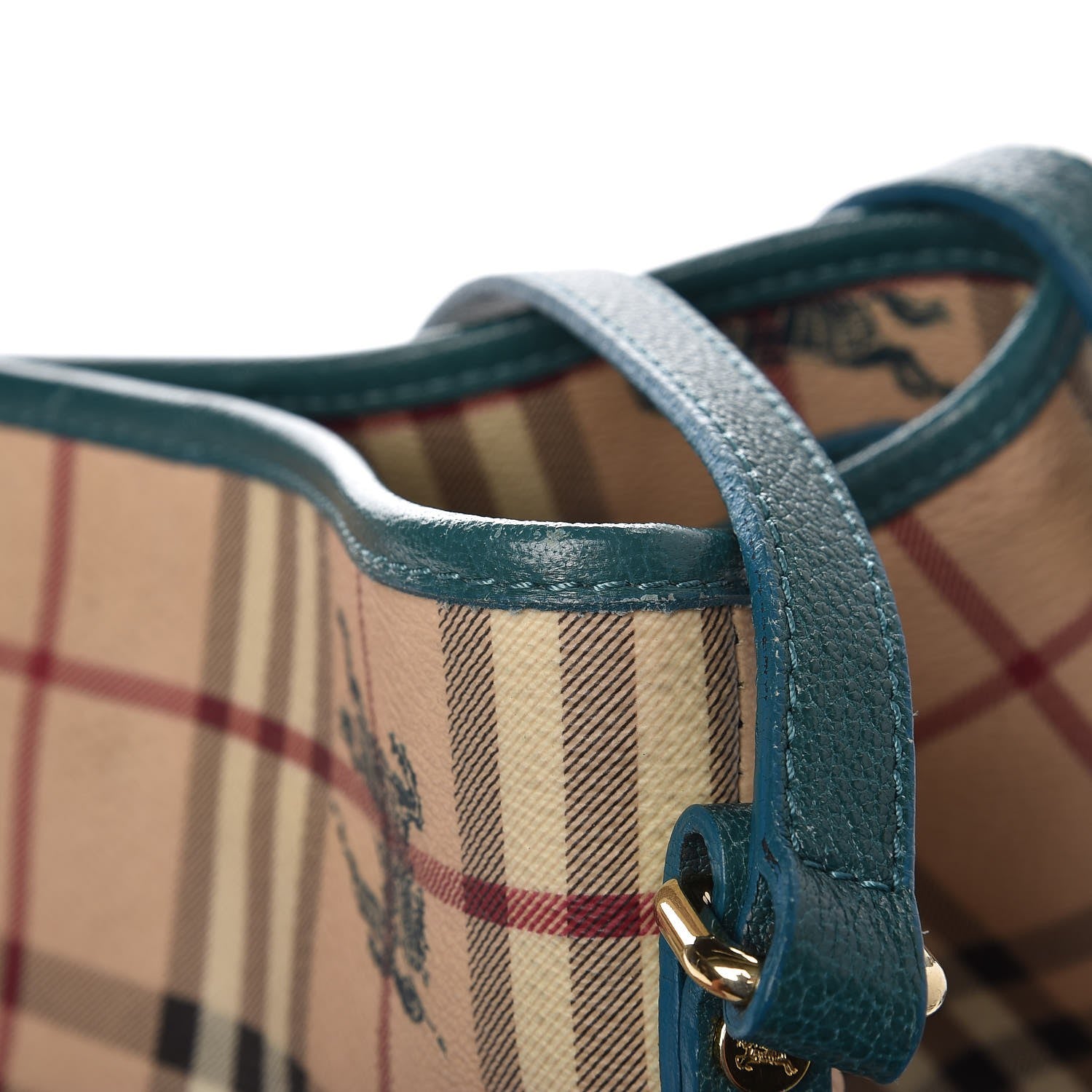 Burberry Haymarket Check Small Canterbury Tote Aqua Green 18 of 18