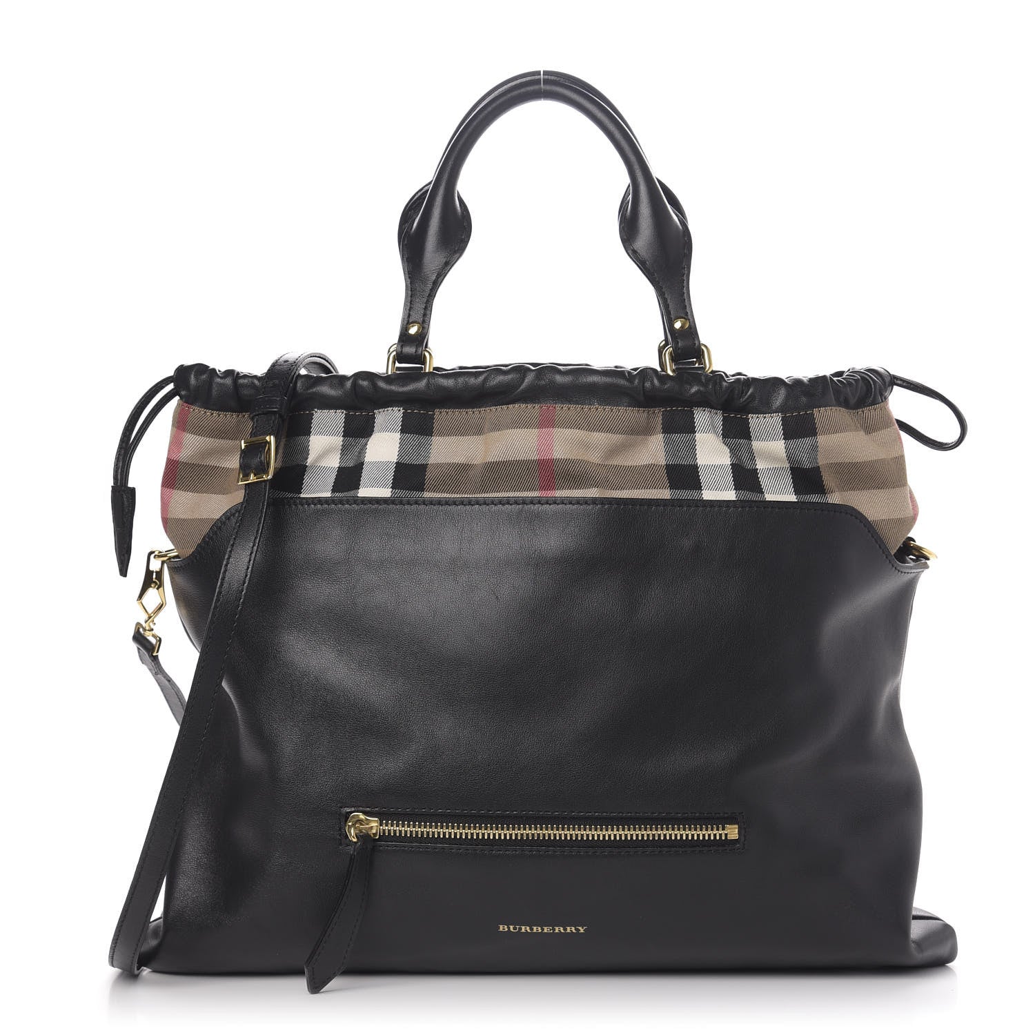 Burberry Calfskin House Check Big Crush Black 1 of 10