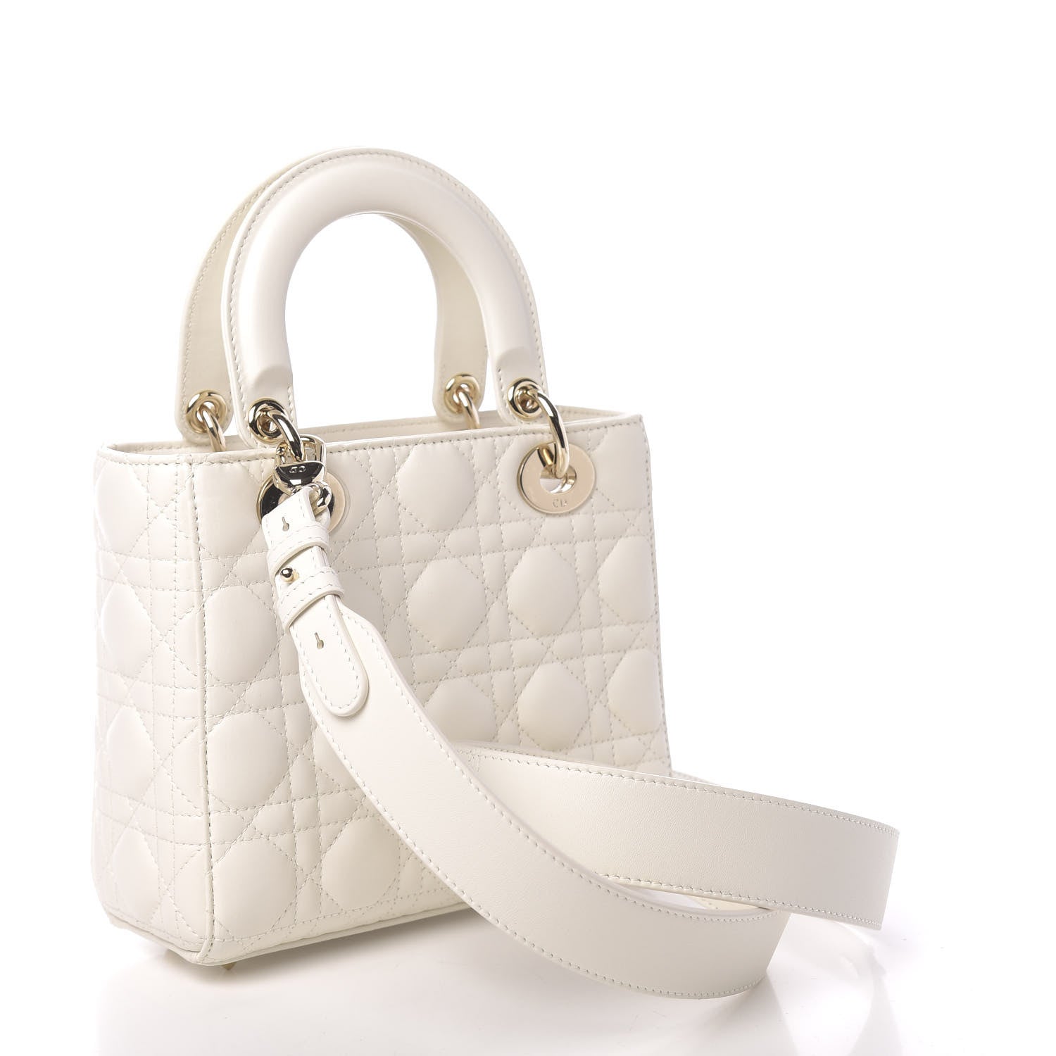 Christian Dior Lambskin Cannage Small My ABCDior Lady Dior White 3 of 11