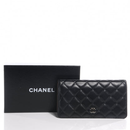 Chanel Lambskin Quilted Yen Wallet Black 5 of 9