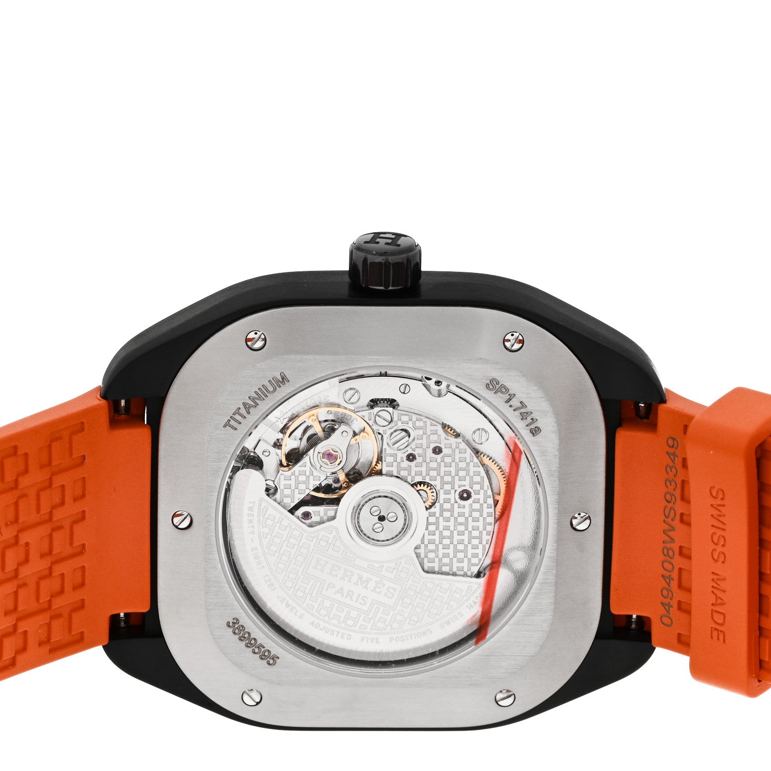 Hermes DLC Coated Titanium Rubber 39mm H08 Automatic Watch Orange 4 of 5