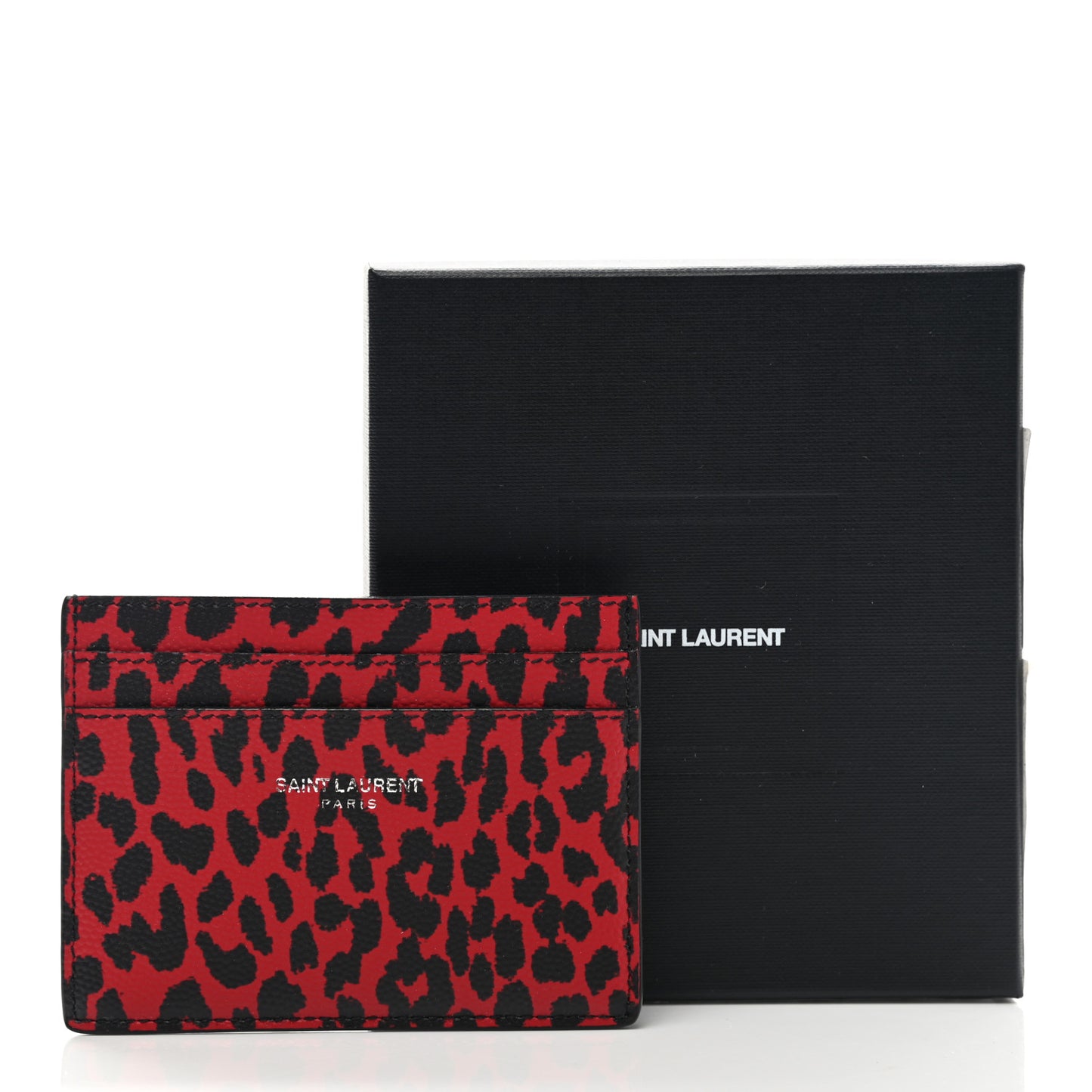 Grain De Poudre Baby Cat Print Card Case Rouge Eros Black