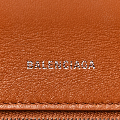 Balenciaga Shiny Calfskin Crocodile Embossed Small Hourglass Top Handle Bag Camel 6 of 13