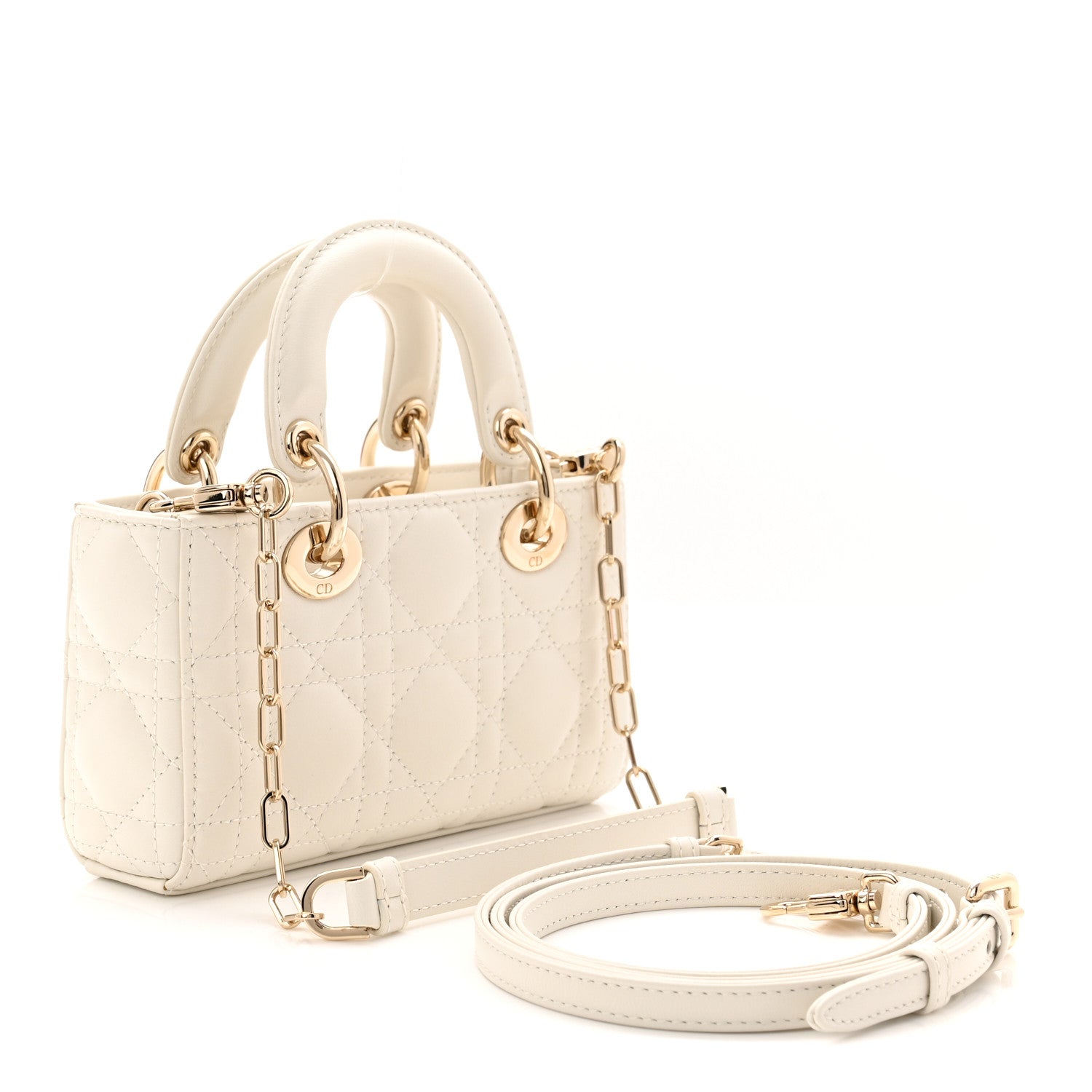 Christian Dior Lambskin Cannage Micro Lady D-Joy Latte 3 of 11