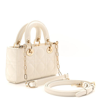 Christian Dior Lambskin Cannage Micro Lady D-Joy Latte 3 of 11