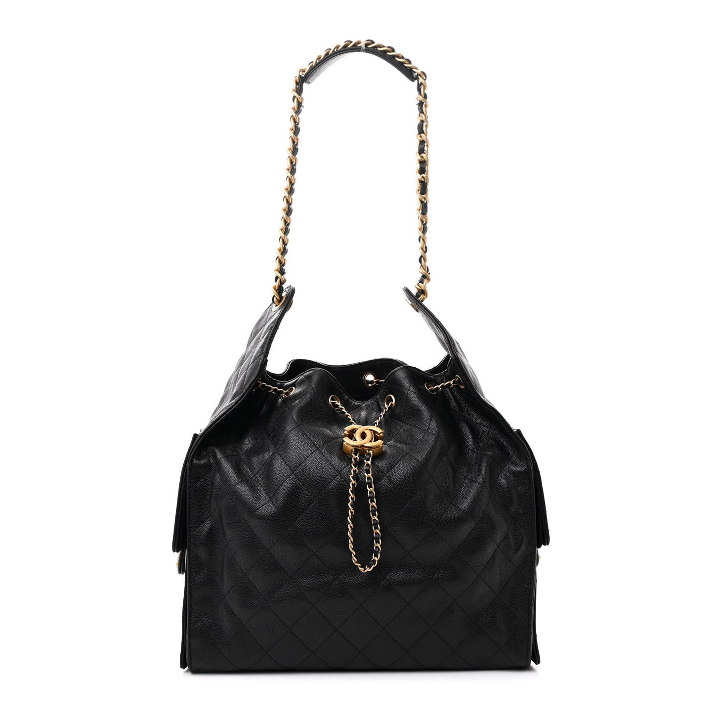 Caviar Quilted Medium Chanel 25 Handbag Black