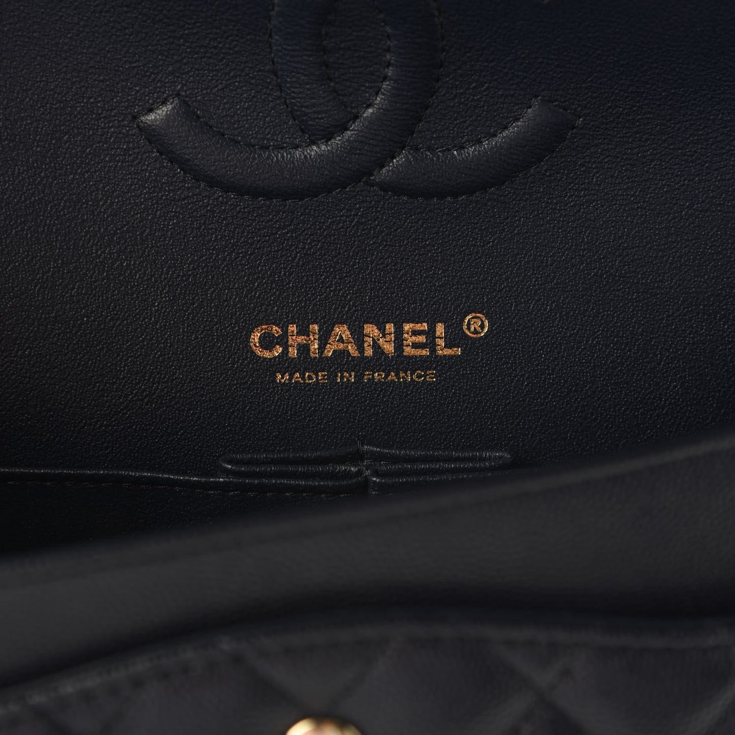 Caviar Quilted Medium Double Flap Navy