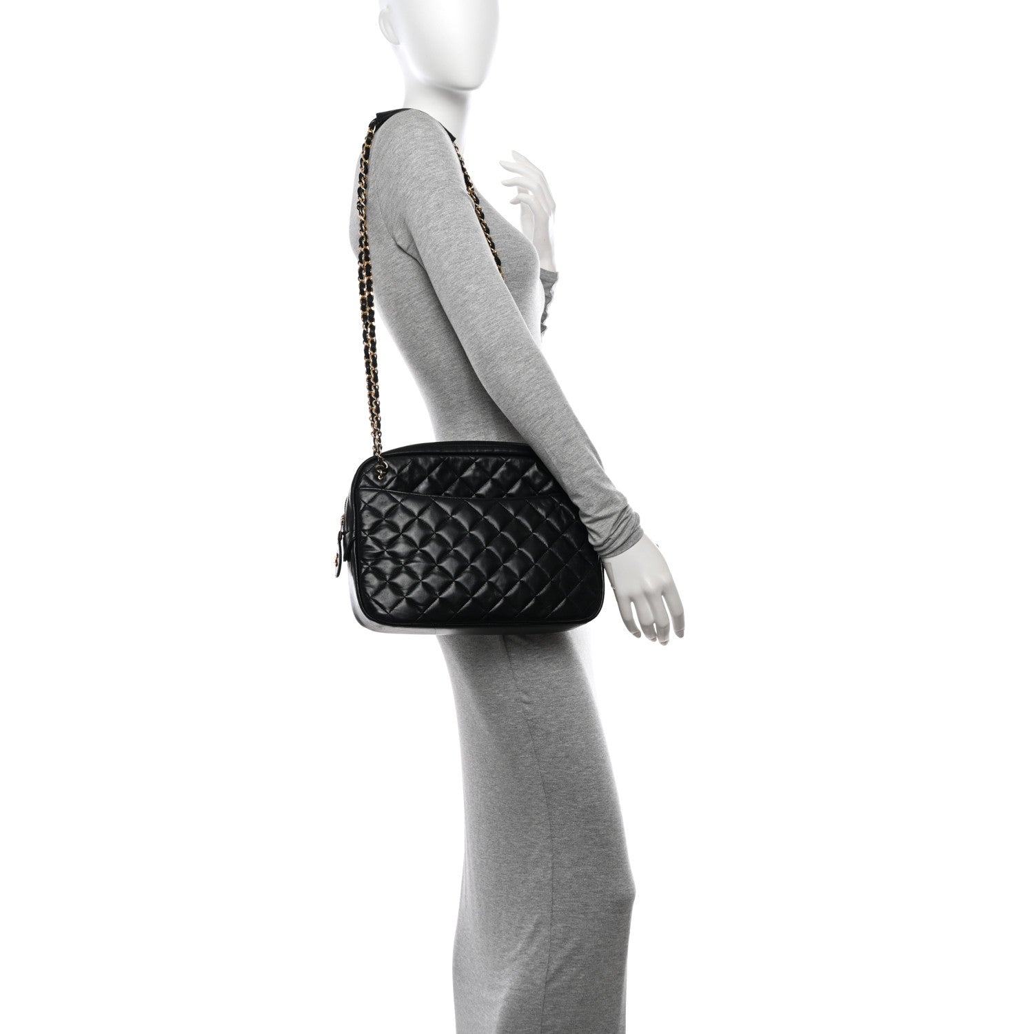 Chanel Lambskin Quilted Camera Case Black 2 of 19