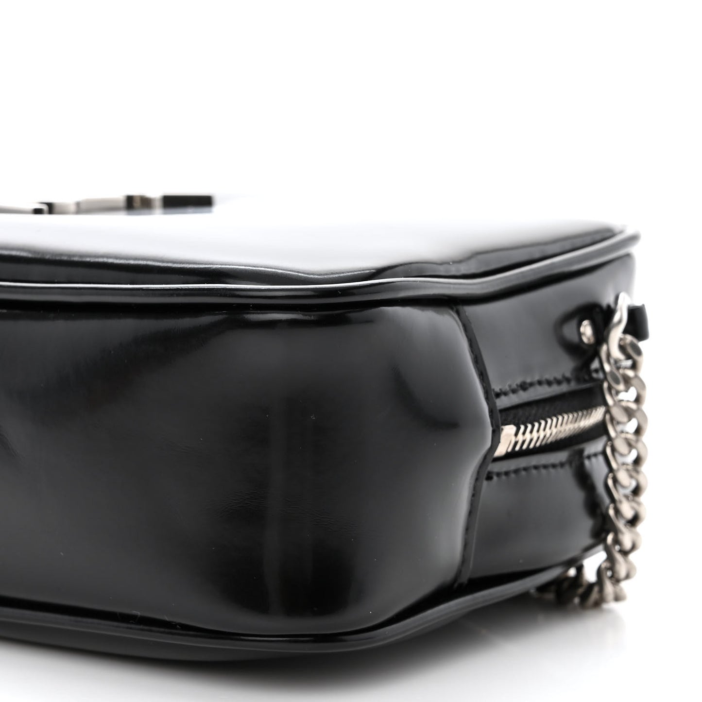 Shiny Calfskin Monogram Mini Lou Camera Bag Black