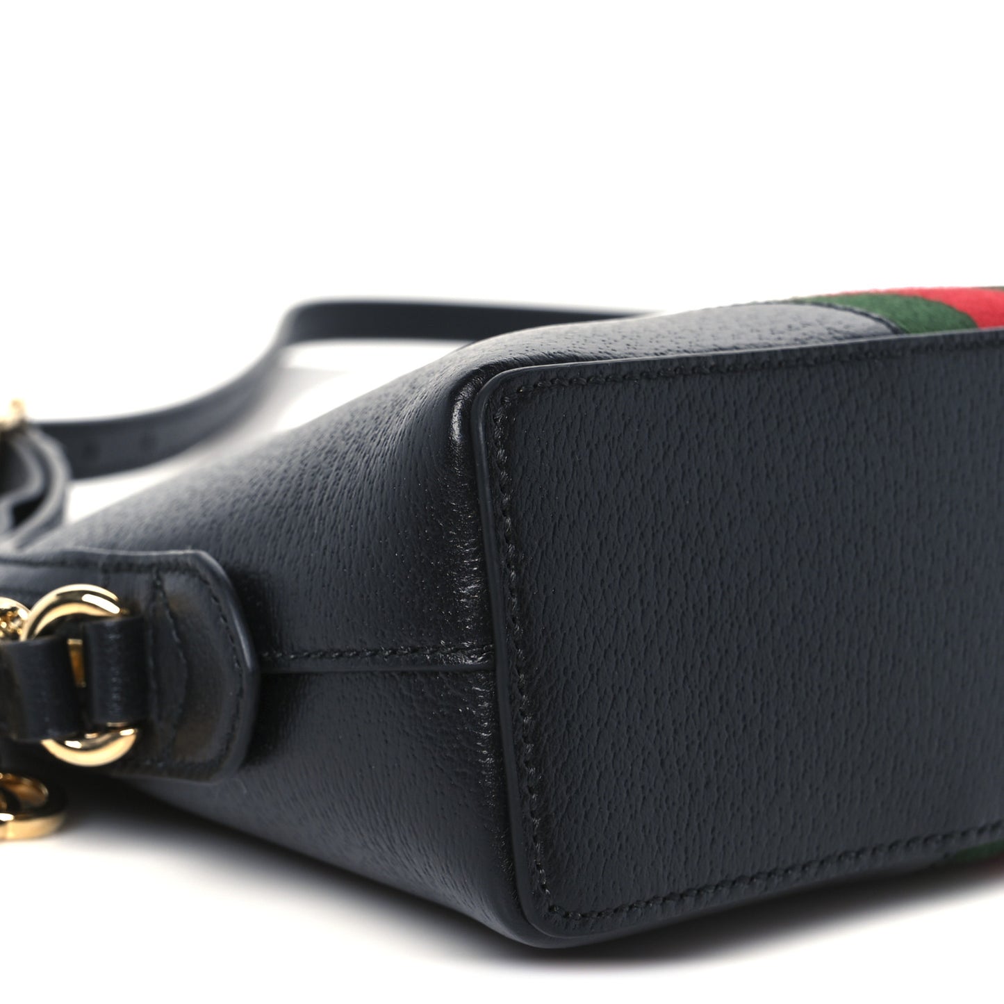 Calfskin GG Web Small Ophidia Dome Shoulder Bag Black