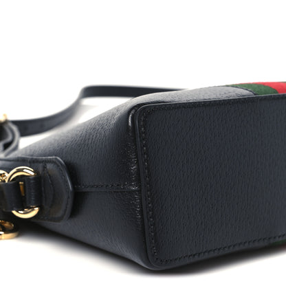 Gucci Calfskin GG Web Small Ophidia Dome Shoulder Bag Black 10 of 11