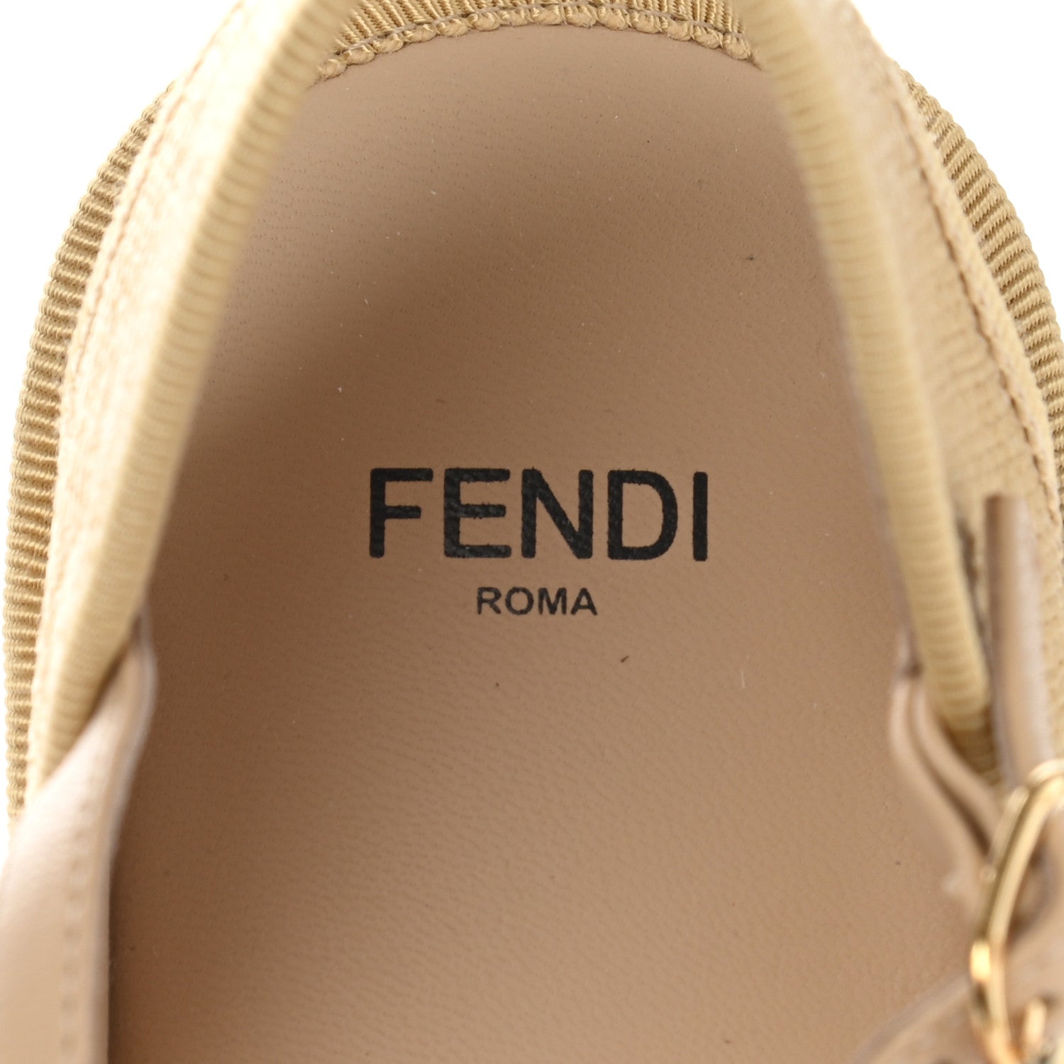 Fendi Raffia FF Embroidered Espadrille Platform Sandals 38 Natural 7 of 11