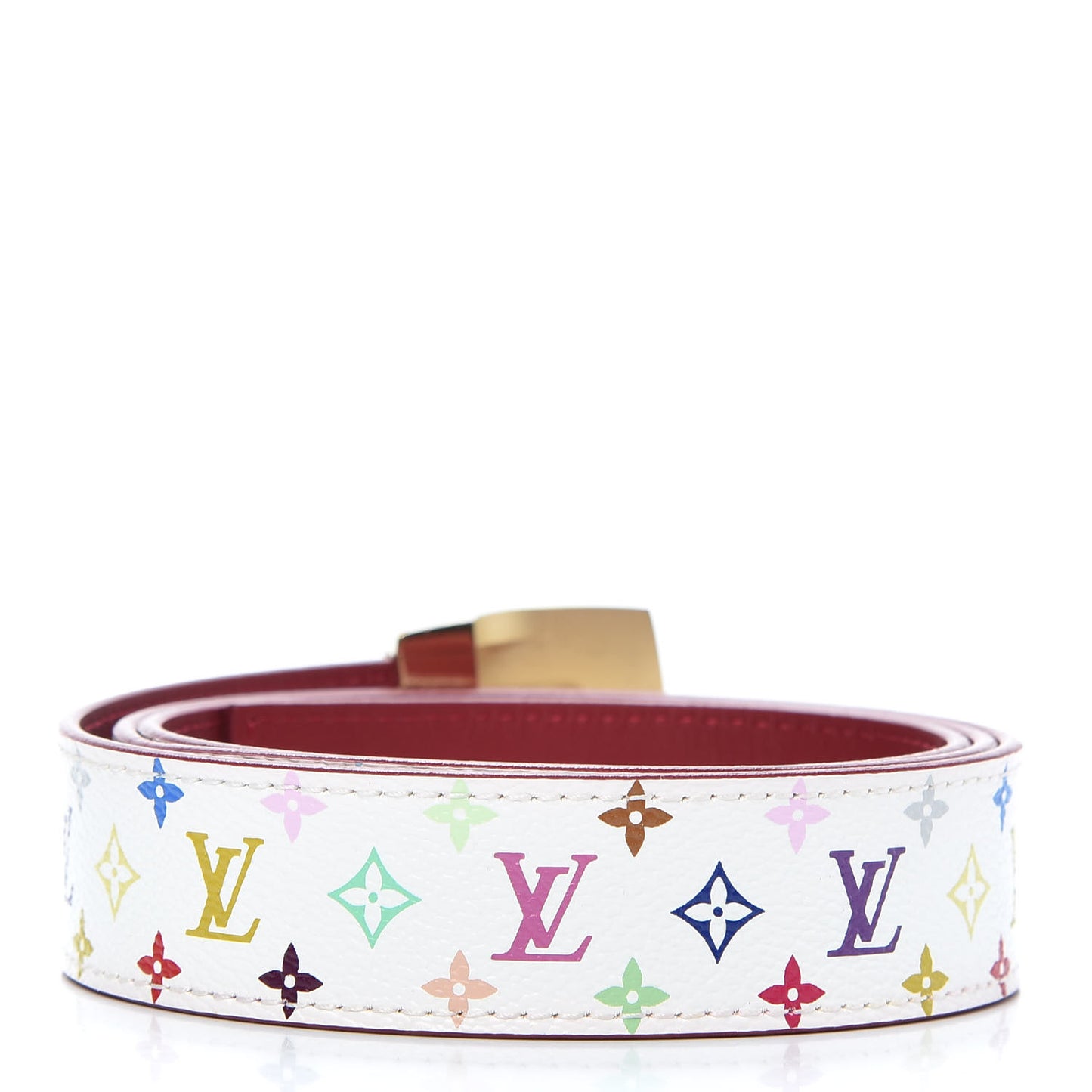 Monogram Multicolor LV Cut Reversible Belt 90 36 White Grenade