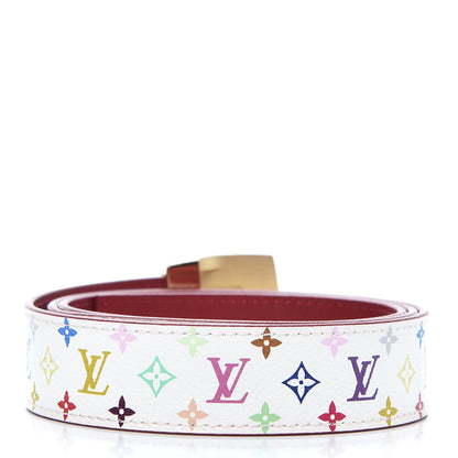 Louis Vuitton Monogram Multicolor LV Cut Reversible Belt 90 36 White Grenade 2 of 6