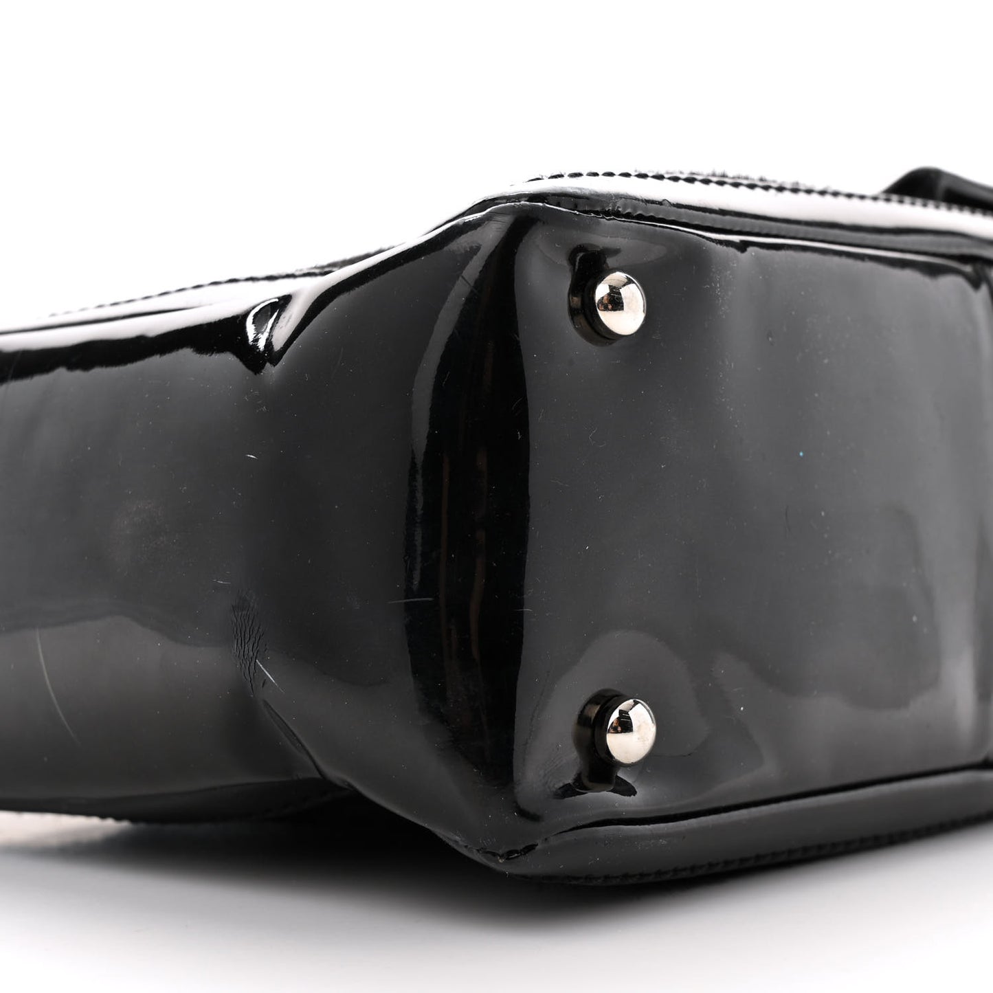 Patent Pony Hair Small Pocket Tote Black