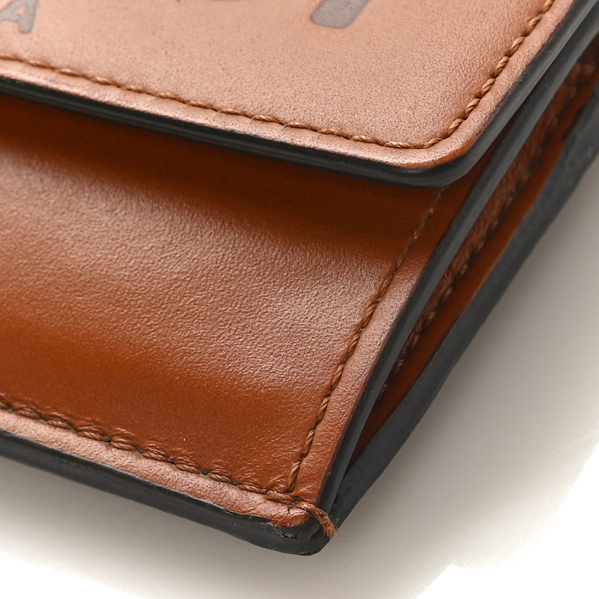 Fendi Vitello King Tamponato Logo Embossed Fold Over Card Holder Wallet Cuoio 9 of 9