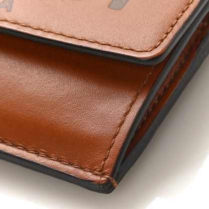 Fendi Vitello King Tamponato Logo Embossed Fold Over Card Holder Wallet Cuoio 9 of 9
