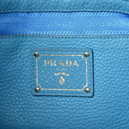 Prada Vitello Daino Side Pocket Shoulder Bag Marine 6 of 19