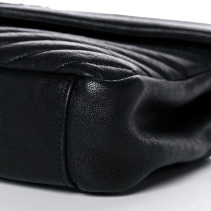 Saint Laurent Sheepskin Matelasse Chevron Monogram Medium College Bag Black 12 of 16