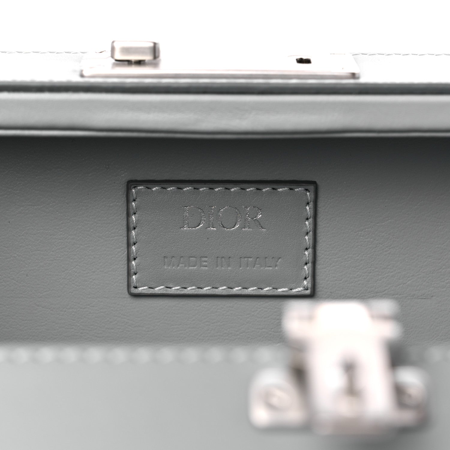 Christian Dior Coated Canvas CD Diamond Lock Mini Case Gray