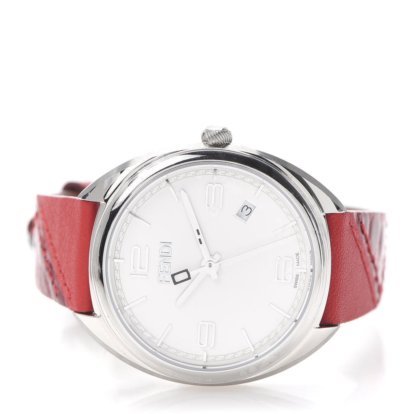 Stainless Steel Calfskin 34mm Momento Date Quartz Watch