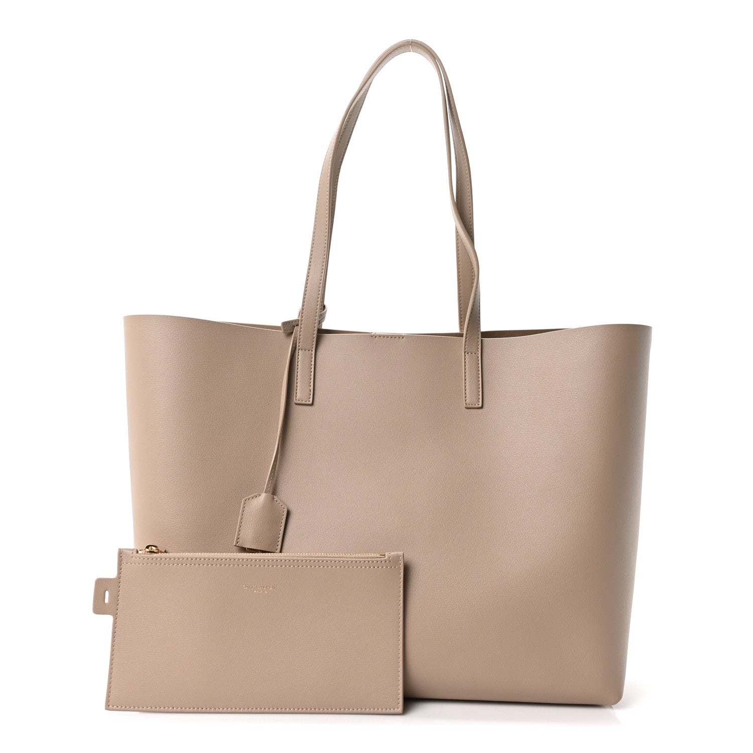 Saint Laurent Calfskin Large Shopping Tote Dark Beige 2 of 13