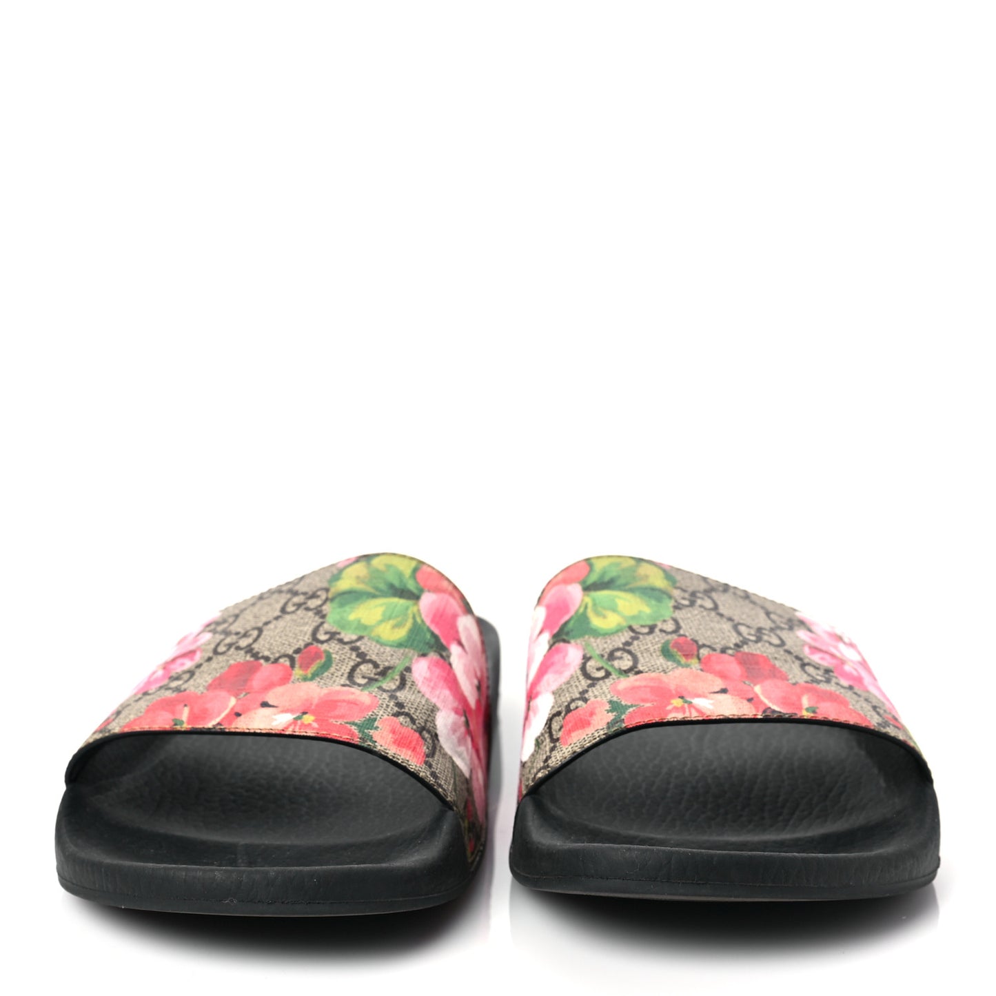 GG Supreme Monogram Blooms Slide Sandals 42 Beige Multicolor