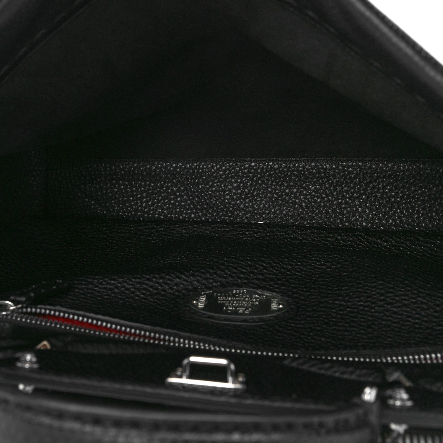 Fendi Cuoio Romano Selleria Metal Stitch Large Mens Peekaboo Iconic Essential Satchel Black 4 of 9