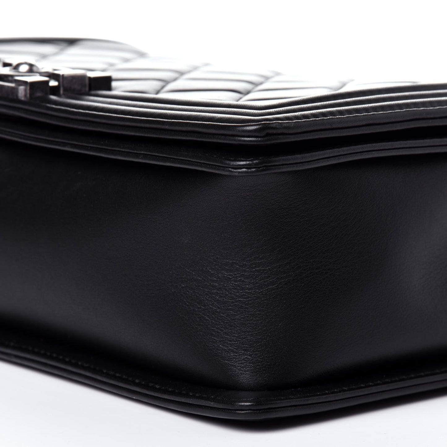 Calfskin Quilted New Medium Boy Flap Black