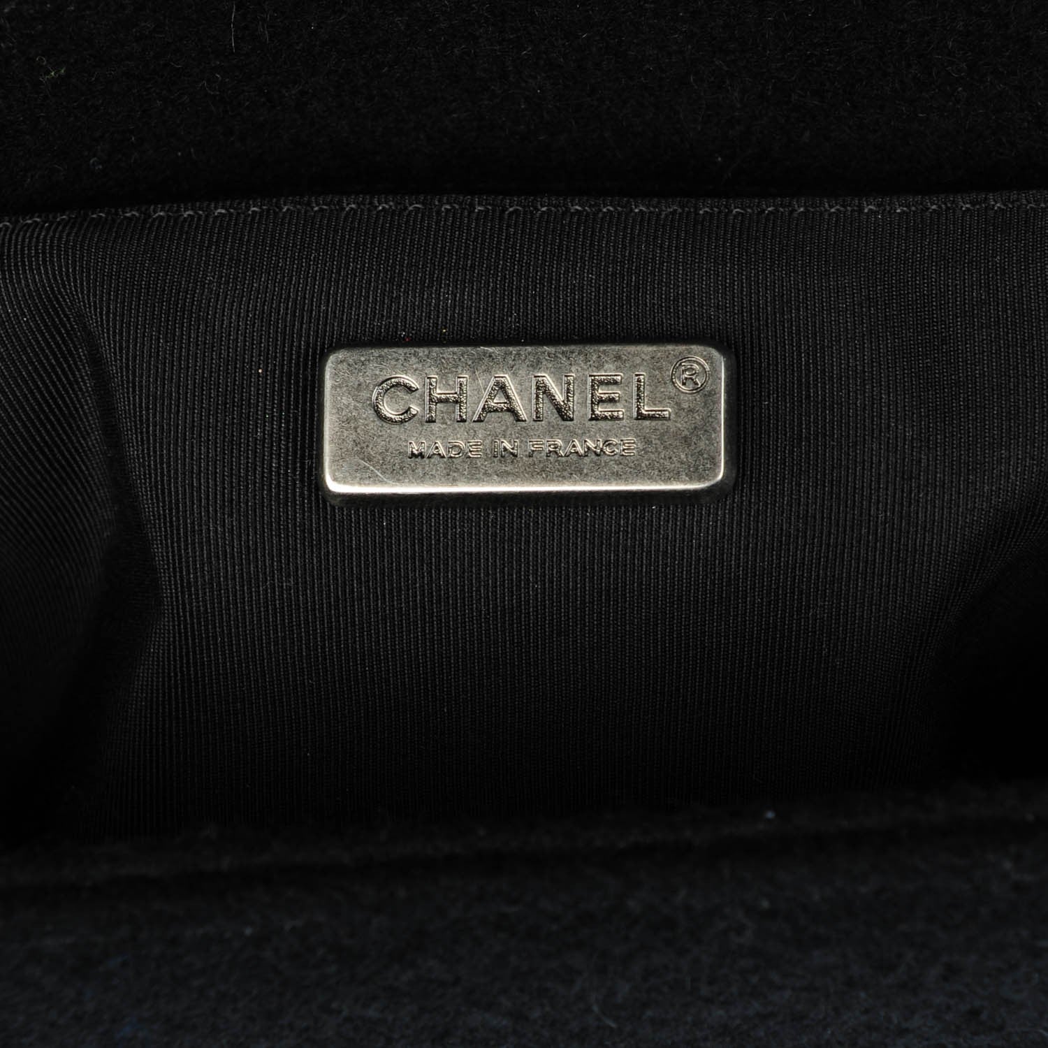 Chanel Felt Crest Embellished Medium Boy Flap Black 7 of 8