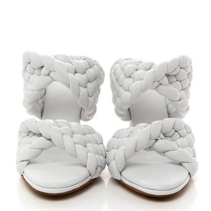 Bottega Veneta Nappa Twisted Padded Intrecciato Curve Slide Sandals 35.5 Optic White 2 of 8