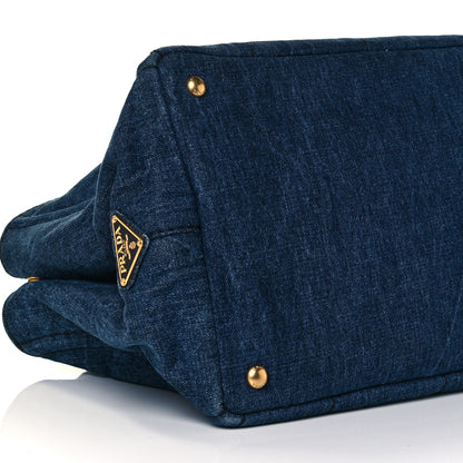 Prada Denim Logo Tote Bleu 7 of 8
