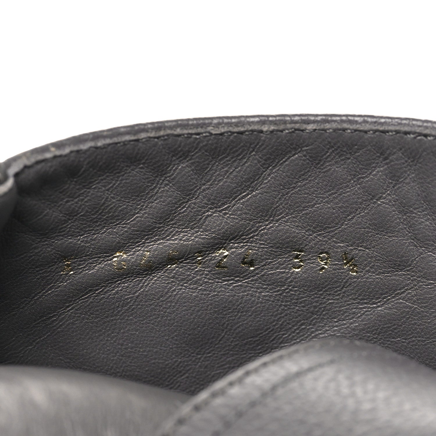 Chanel Grained Calfskin Shiny Calfskin CC Lace Up Combat Boots 39.5 Grey 10 of 10