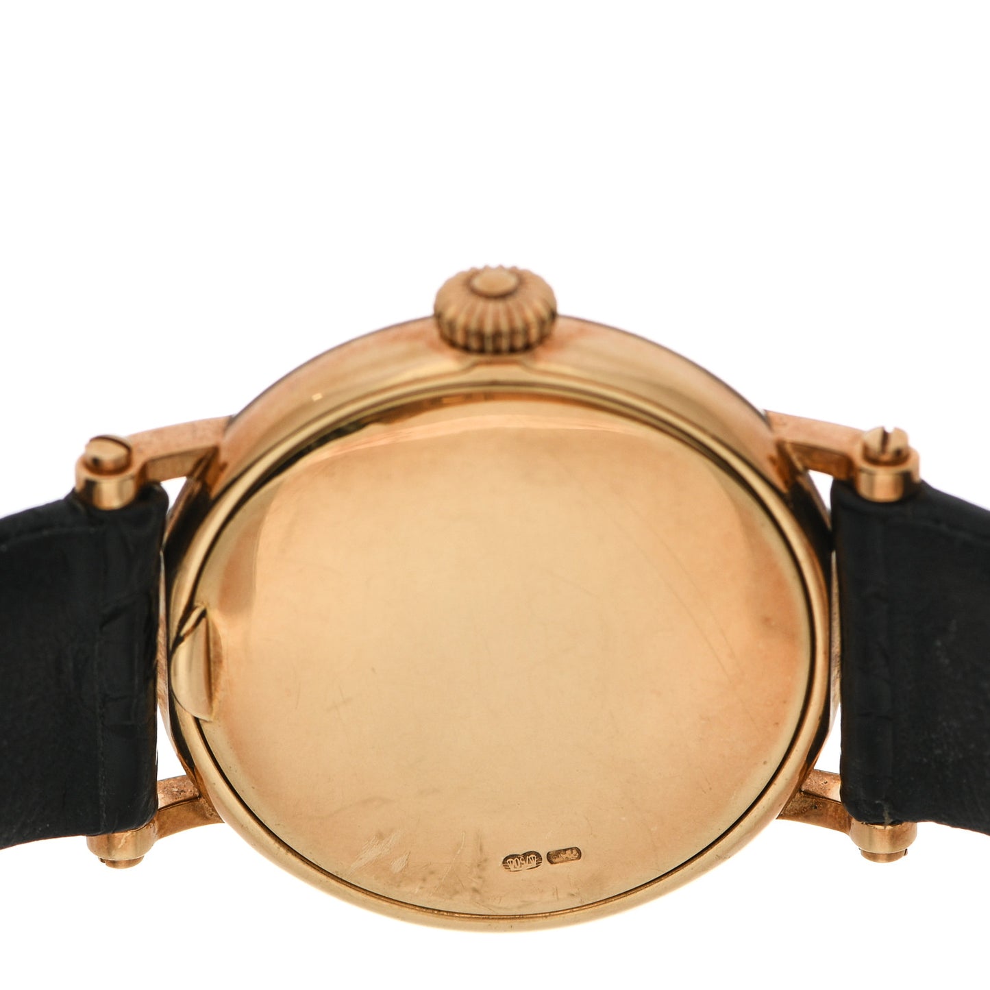 18K Yellow Gold Alligator 26mm Calatrava Manual Winding Watch White 4860