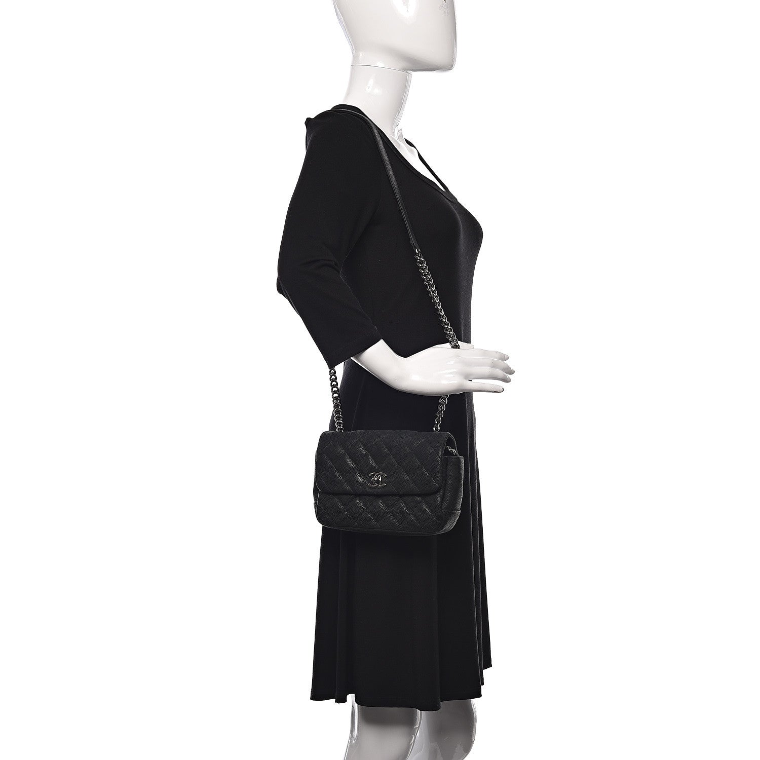 Chanel Iridescent Caviar Mini Lady Pearly Flap Black 2 of 10