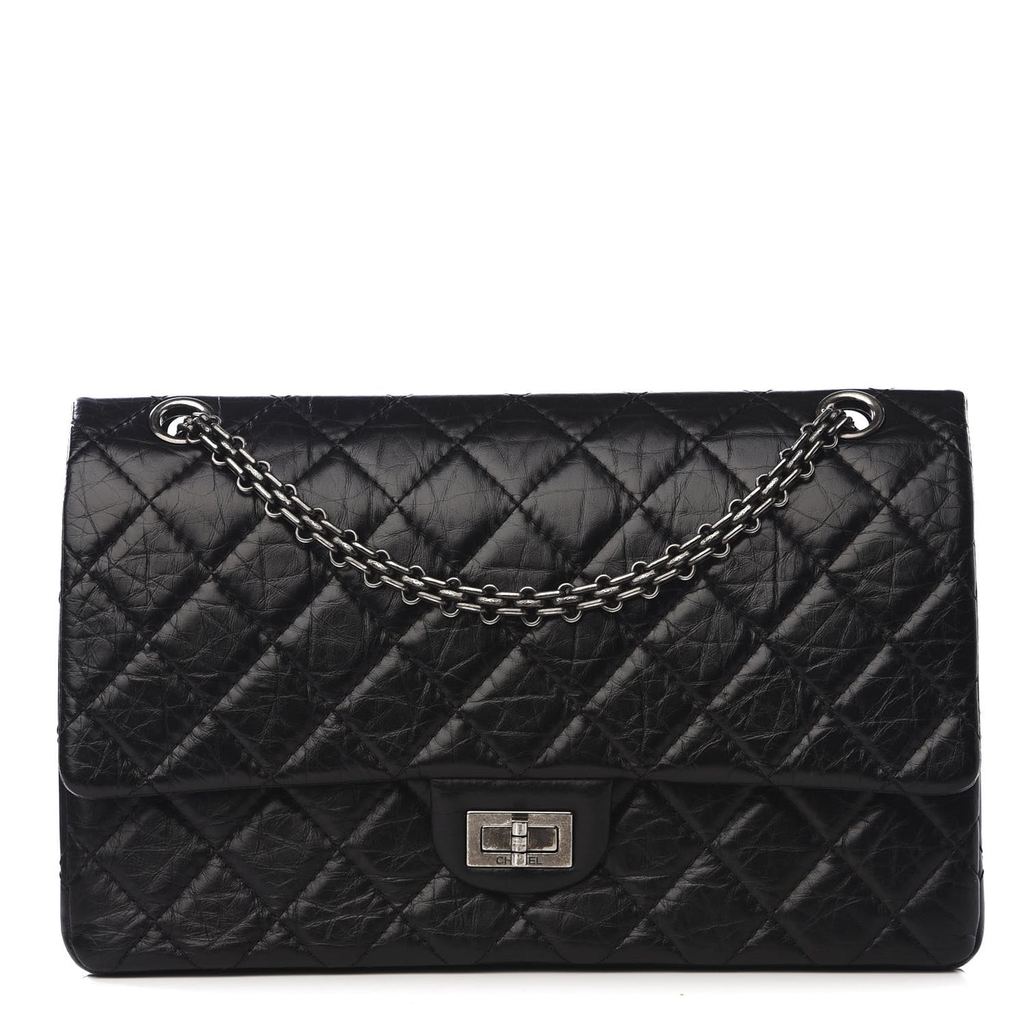 Aged Calfskin Quilted 2.55 Reissue 226 Flap Black