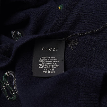 Gucci Wool Embroidered New Mix Scarf Midnight Blue 5 of 5