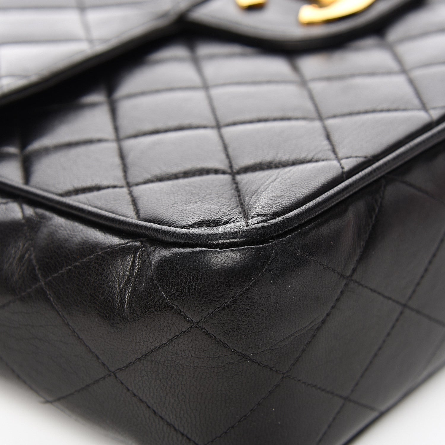 Chanel Lambskin Quilted Jumbo Single Flap Black 11 of 15