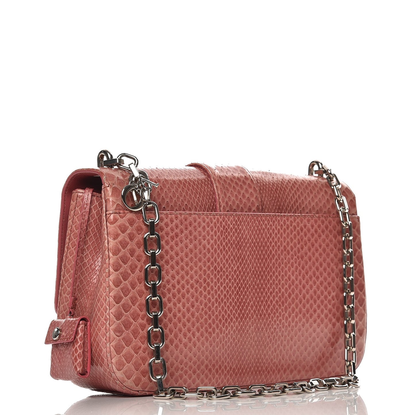 Shiny Python Medium Miss Dior Flap Rose Jaipur