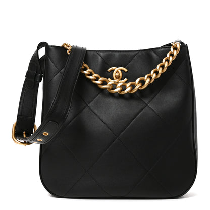Chanel Calfskin Stitched Easy Mood Hobo Black 1 of 10