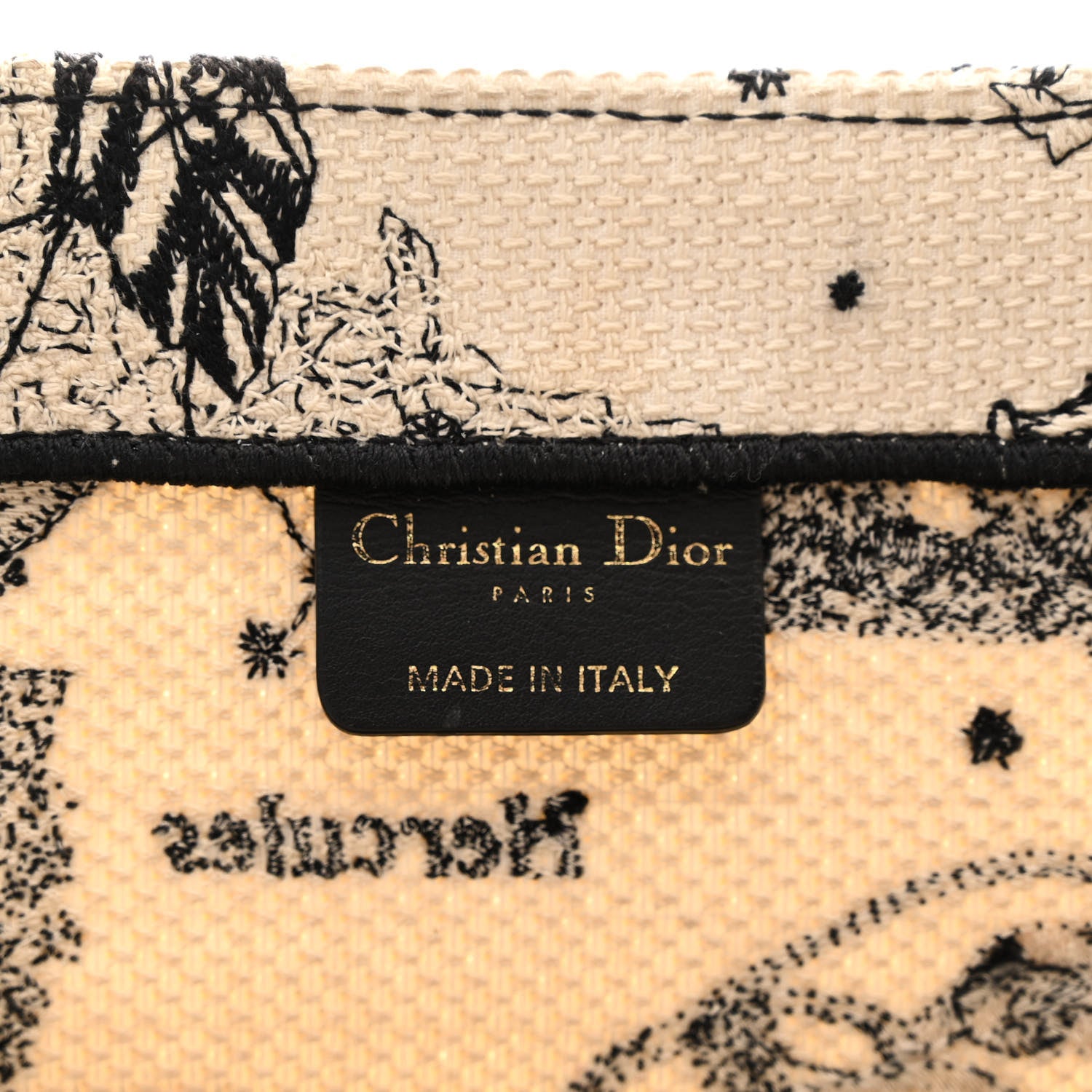 Christian Dior Canvas Embroidered Large Zodiac Toile De Jouy Book Tote Latte 6 of 9